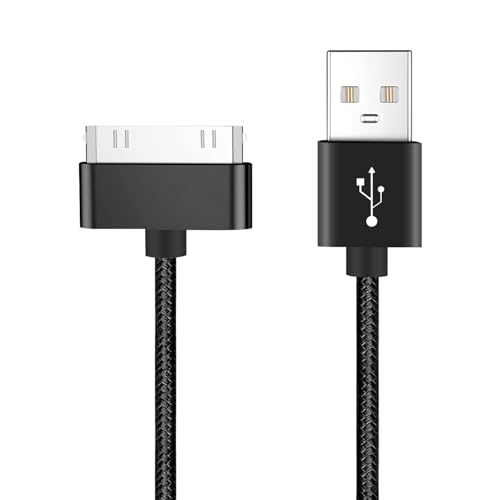 RULGOI 100cm langes 30-poliges Kabel, kompatibel mit iPhone 4s/4, iPhone 3G/3GS, iPad 1 2 3 und iPod, USB-Lade- und Synchronisierungskabel – Schwarz von RULGOI