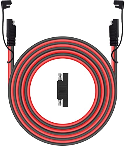 RUNCCI-YUN 12V-24V SAE-Kabel,Sae Verlängerungskabel, SAE bis SAE Verlängerungskabel,SAE Quick Connect Anschluss Kabel +Solarpanel SAE-Stecker für Motorräder, Autos（300cm 16AWG） von RUNCCI-YUN