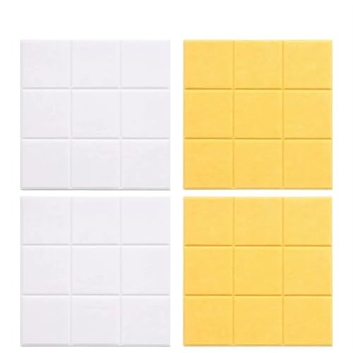 Filz-Pinnwände 1/2/4 * 4PCS Neun Gitter Filz Nachricht Board Büro Dekoration Bulletin Board Notizblock Hause Foto display Board Wand Dekoration(Mix white and yellow-4PCS) von RUWLFE