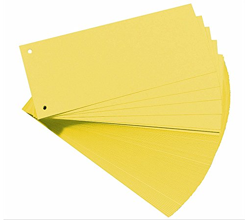 VR - Trennstreifen 10,5 x 24 cm, 100 Stück pro Pack, 180 g/qm!, Recycling-Papier, gelb, 2-fach gelocht von RV