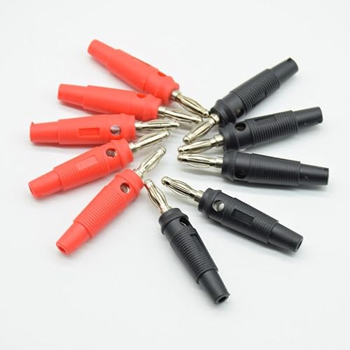 10pcs / 5Red 5Black 4mm Solderless Side Stackable 4mm Banana test S08 ship Musical Speaker Cable Wire connector(5red and 5black) von RVBLRDSE