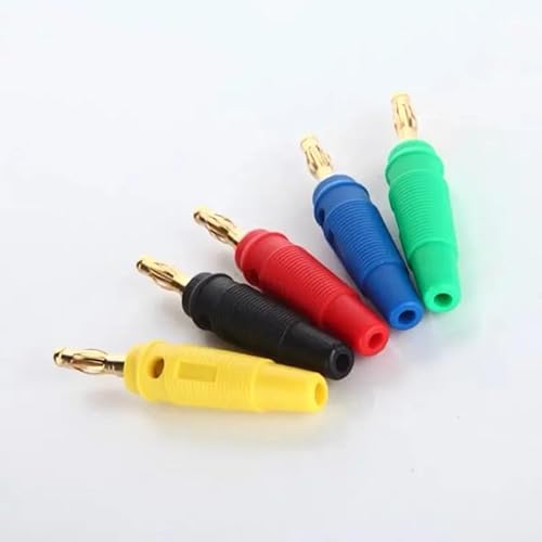 4pcs 4mm pure copper Gold Plated Musical Speaker Cable Wire Pin Banana Connectors Red Black Blue Green Yellow(4pcs Blue) von RVBLRDSE