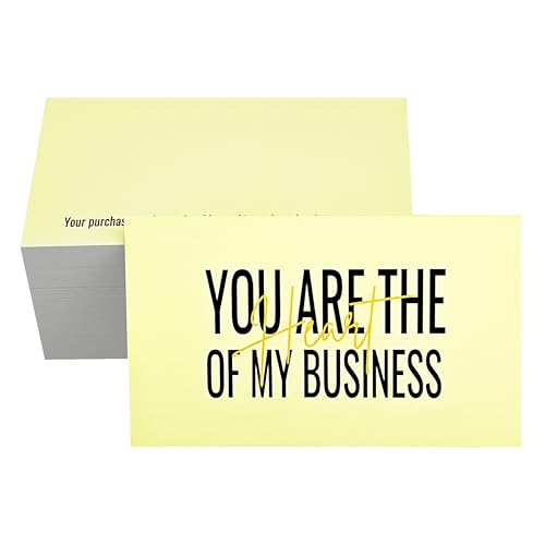 RXBC2011 You are the heart of my business card Client Appreciation Thank You Cards 5.1 x 8.9 cm Pack of 100 Yellow von RXBC2011