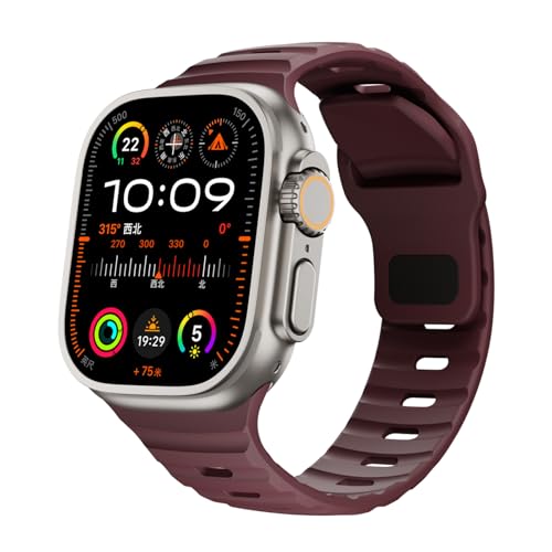 RYLIXAR Armband kompatibel mit Apple Watch Ultra Armband 49mm 46mm 45mm 44mm 42mm 41mm 40mm 38mm, Sport Silikon Ersatzbänder für iWatch Series10 9 8 7 6 5 4 3 2 1 SE Ultra 2 von RYLIXAR