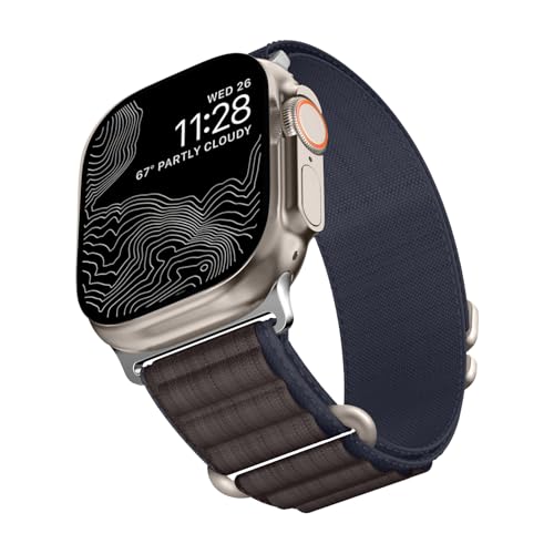 RYLIXAR Loop Nylon Armband kompatibel mit Apple Watch 49 mm 45 mm 44 mm 42 mm 41 mm 40 mm 38 mm, mit G-Haken für iWatch Serie Ultra 2/Ultra 9 8 7 6 5 4 3 2 1 SE (Indigo,42/44/45/49mm) von RYLIXAR