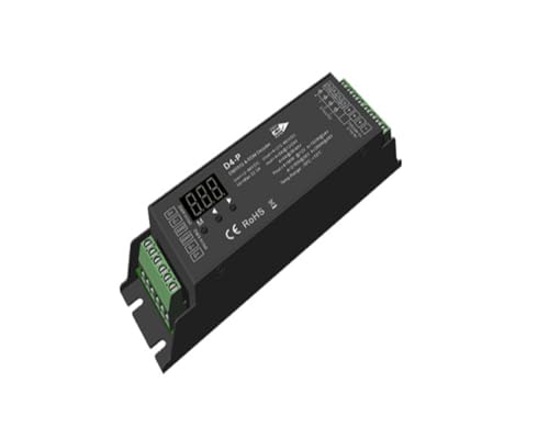 D4-E D4-P 4-Kanal-PWM-DMX-Decoder D5-E D5-P 5-Kanal-DMX512-Controller Digitalanzeige XLR3 RJ45 DC12-36V 24V geeignet for RGB RGB +CCT-Band (Color : D4-P) von RYVEWZOOE
