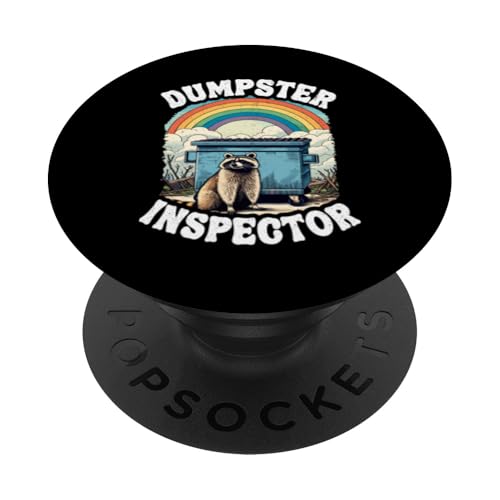 Dumpster Inspector Waschbär PopSockets mit austauschbarem PopGrip von Raccoon Lover Designs