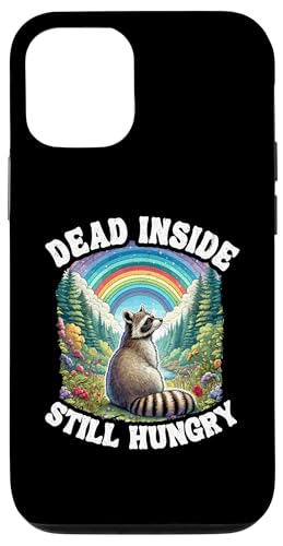 Hülle für iPhone 14 Pro Dead Inside Immer noch hungriger Waschbär, Regenbogen-Waschbär von Raccoon Lover Designs