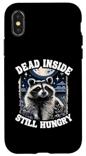 Hülle für iPhone X/XS Dead Inside ist immer noch hungriger Goth-Emo-Waschbär von Raccoon Lover Designs