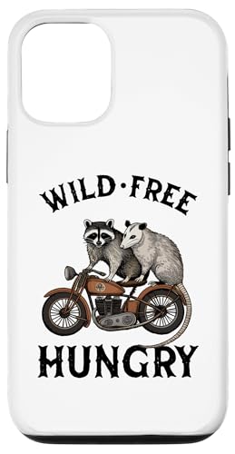 Hülle für iPhone 15 Wild Free Hungry Motorrad Biker Opossum Waschbär Waschbär von Raccoon Motorcycle Lover Designs