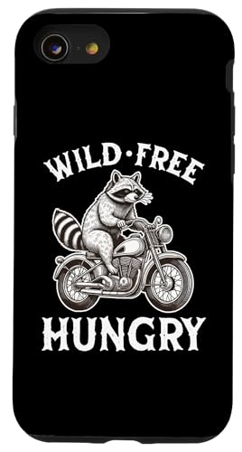 Hülle für iPhone SE (2020) / 7 / 8 Wild Free Hungry Motorradfahrer Biker Waschbär von Raccoon Motorcycle Lover Designs