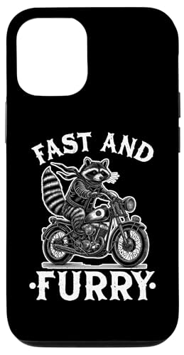 Hülle für iPhone 14 Fast And Furry Racoon Motorradfahrer Biker Waschbär von Raccoon Motorcycle & Team Trash