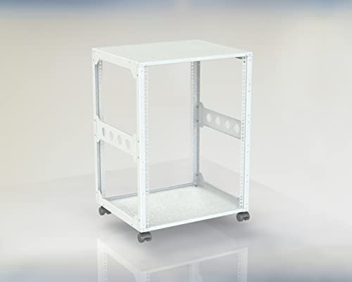 Rack Magic - 19" Mini Rack 15HE - 440mm Tiefe - RAL7035-19 Zoll Serverschrank - 19" Studiorack - Open Frame Rack von Rack Magic