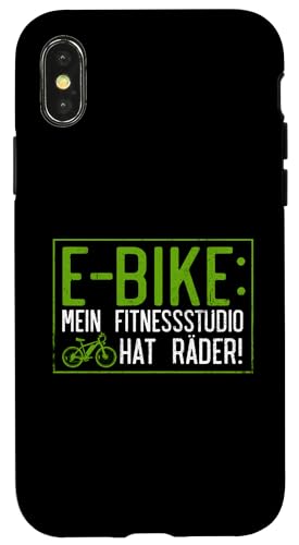 E-Bike Mein Fitnessstudio Hat Räder Akku Fahrrad Hülle für iPhone X/XS von Radfahrer Elektrofahrrad Pedelec E-Bike Design