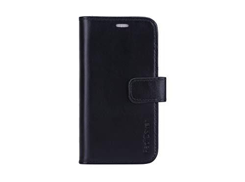 RADICOVER - Radiationprotected Mobilewallet Leder iPhone 12 Mini Exclusive 2in1 Magnetcover - Schwarz von RadiCover