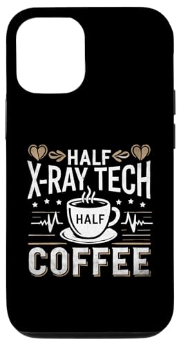 Hülle für iPhone 14 Pro Half All Black-Ray Tech Half Coffee Rad Tech Radiologie von Radiology ALL BLACK-Ray Tech Radiologist Gifts