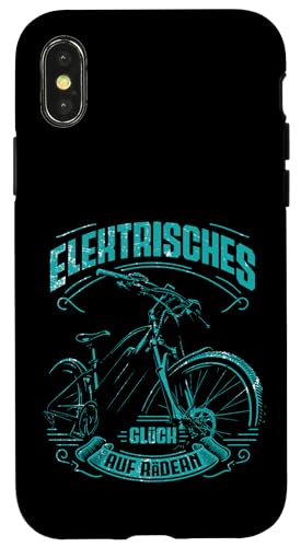 Elektrisches Glück Auf Rädern Pedelec Radfahrer E-Bike Hülle für iPhone X/XS von Radsport Liebhaber E-Fahrrad Radfahrer Design