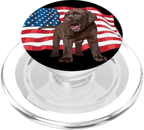 Chocolate Lab Dog Patriotische USA-Flagge 4. Juli Amerika PopSockets PopGrip für MagSafe von Raf THE ARTIST Designs