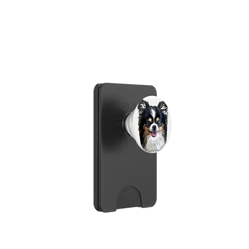 Happy Chihuahua Langhaar PopSockets PopWallet für MagSafe von Raf THE ARTIST Designs