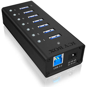 RaidSonic ICY BOX® USB-Hub IB-AC618 7-fach schwarz von RaidSonic ICY BOX®