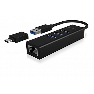 RaidSonic ICY BOX® USB-Hub Icy Box IB-HUB1419-LAN 4-fach schwarz von RaidSonic ICY BOX®