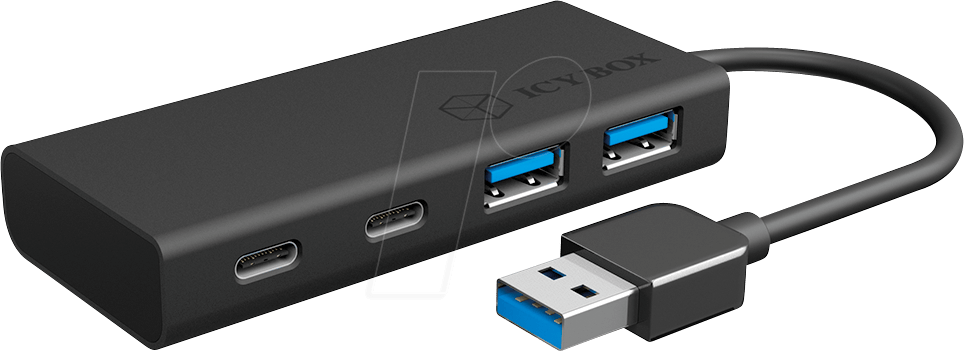 RaidSonic IB-HUB1426-U3 Schnittstellen-Hub USB 3.2 Gen 1 (3.1 Gen 1) Type-A 5000 Mbit/s Schwarz (IB-HUB1426-U3) von Raidsonic