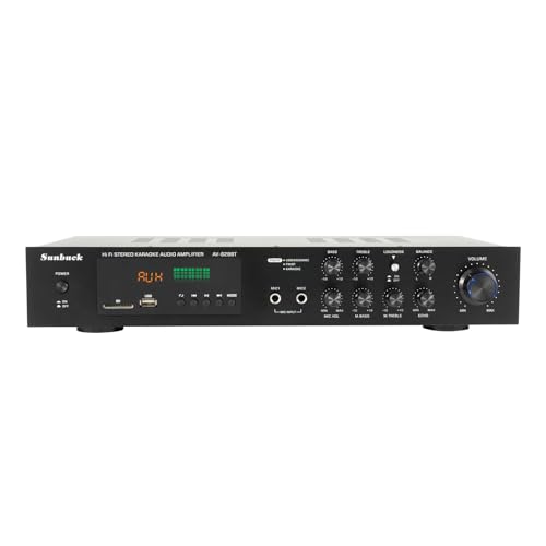 5.1-Kanal Audioverstärker Amplifier SD, RCA-Audioeingang, AUX, USB und Dual-Mikrofoneingang eingebautes FM-Radio und 5.0 Bluetooth-Empfang von RainWeel