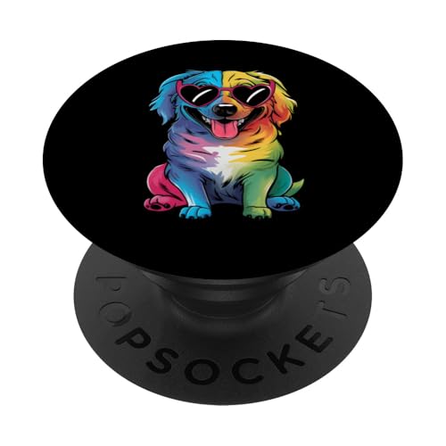 Rainbow Kangal Tragebrille Welpe Hundeliebhaber PopSockets Klebender PopGrip von Rainbow Dog With Glasses PS