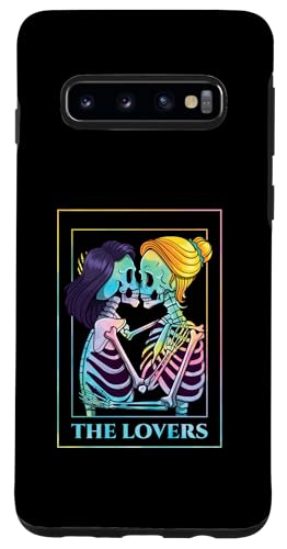 Hülle für Galaxy S10 The Lovers Kissing Lesbian Skeletons Tarotkarte Goth LGBTQ von Rainbow Pride Apparel