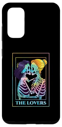 Hülle für Galaxy S20 The Lovers Kissing Lesbian Skeletons Tarotkarte Goth LGBTQ von Rainbow Pride Apparel