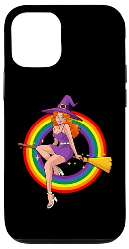 Hülle für iPhone 15 Pro Lustige LGBTQ Hexerei Retro Hexe Lesben Stolz von Rainbow Pride Apparel