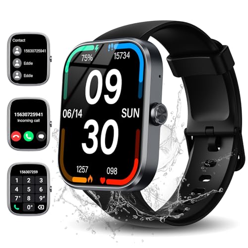 Smartwatch Damen Herren mit Telefonfunktion, 1,91" HD Touchscreen Smart Watch mit Bluetooth Anrufe, 112+ Sportmodi, IP68 Wasserdicht Fitnessuhr, Sportuhr mit Puls Schlafmonitor, Uhren für Android iOS von Rainpal