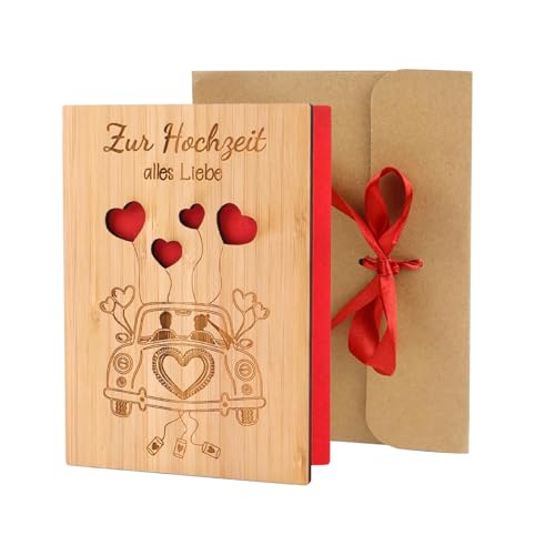 Hochzeitskarte Holz mit Umschlag, Glückwunschkarte Hochzeit aus Holz 11x15cm, Hochzeitskarten Glückwunschkarten, Geldgeschenk Karte zur Hochzeit, Grußkarten zur Hochzeit Für Hochzeitsglückwünsche Hochzeitskarte Holz mit Umschlag, Glückwunschkarte Hochzeit aus Holz 11x15cm, Hochzeitskarten Glückwunschkarten, Geldgeschenk Karte zur Hochzeit, Grußkarten zur Hochzeit Für Hochzeitsglückwünsche von Rairsky
