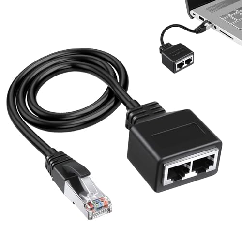 LAN Splitter,LAN Splitter Verteiler,RJ45 LAN verteiler 1 auf 2,RJ45 Splitter Adapter,Ethernet-Verlängerungskabelkabel,Ethernet Verlängerungskabel Netzwerkerweiterung von Rakiuty