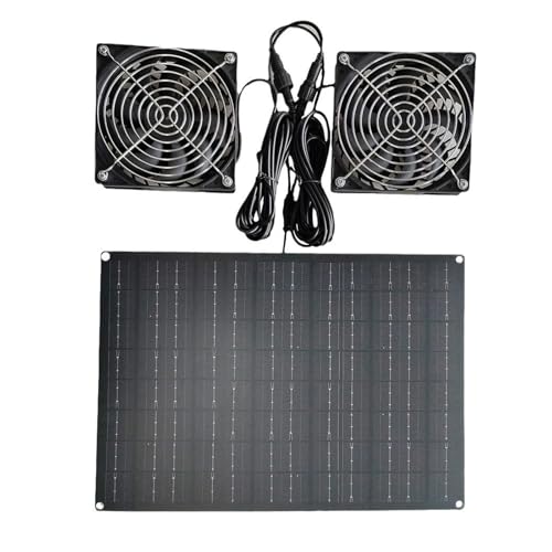 Verbessert 15-W Solarpanel Mit 12-V Doppellüftungsventilatoren. Monokristallines Solarpanel Mit Ventilator Für Schuppen Freien Und von Ralondbey