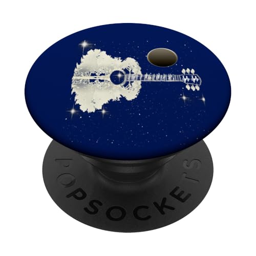 Akustikgitarre im Mondschein Gitarristen Musiker PopSockets Klebender PopGrip von Ralph Graf