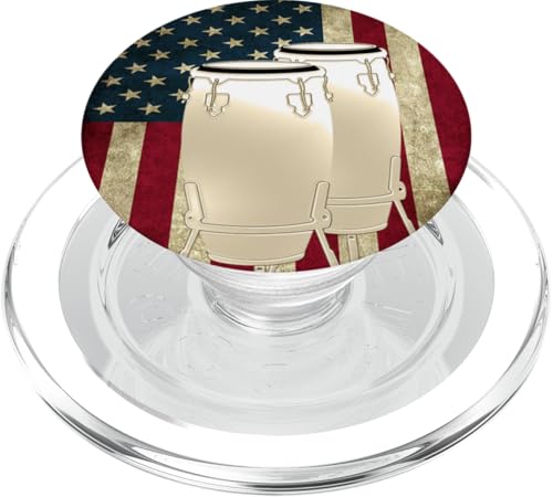 Congas auf US-Flagge Graphic Percussion Player PopSockets PopGrip für MagSafe von Ralph Graf