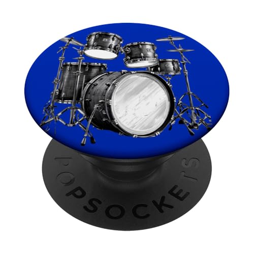 Drummer Vintage Drums PopSockets Klebender PopGrip von Ralph Graf