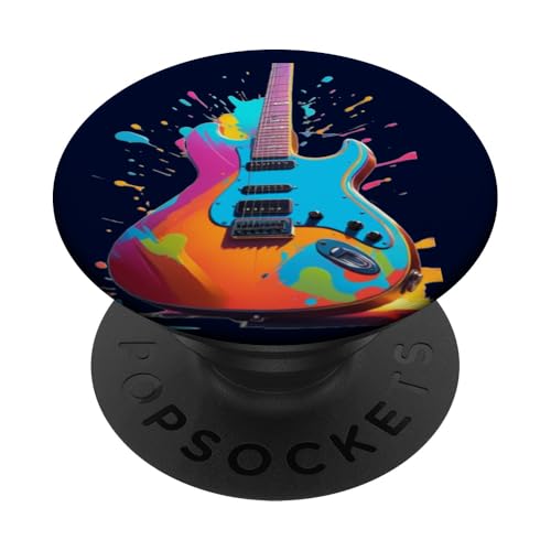 Gitarristen E-Gitarrenspieler Color Splash PopSockets Klebender PopGrip von Ralph Graf