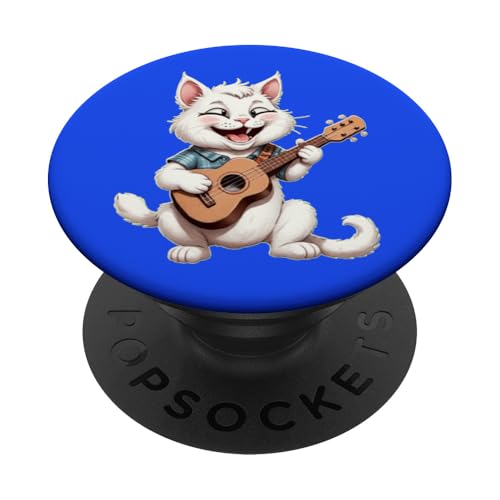 Niedliche lustige Katze spielt Ukulele PopSockets Klebender PopGrip von Ralph Graf