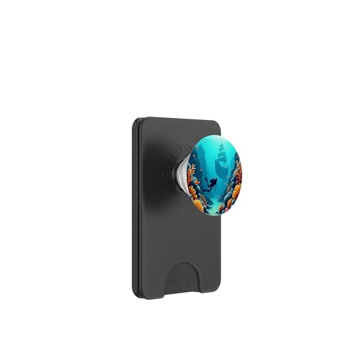 Taucher Piratenschiff Ocean Dive PopSockets PopWallet für MagSafe von Ralph Graf