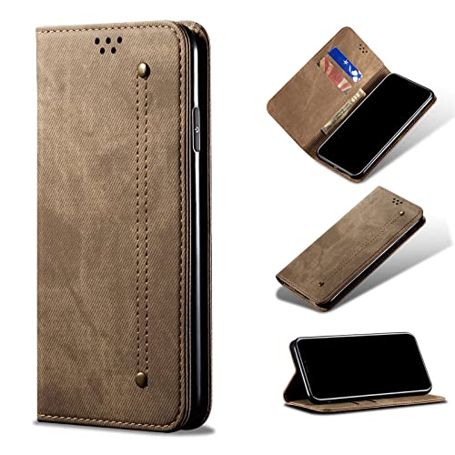 RanTuo Handyhülle für Oppo A74 Hülle, mit Kartenfach, Standfunktion, Leder Tasche Flip Case Schutzhülle für Oppo A74.(Khaki) von RanTuo