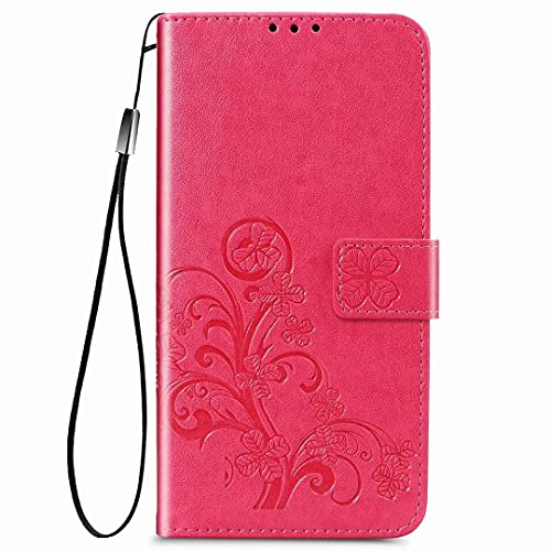 RanTuo Hülle Kompatibel mit Honor Magic 7 Pro, mit Kartenfach, Standfunktion, PU Leder Tasche Flip Case Schutzhülle Kompatibel mit Honor Magic 7 Pro.(Rose Red) von RanTuo