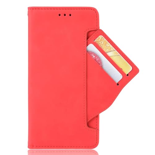 RanTuo Hülle Kompatibel mit Samsung Galaxy M16 5G, mit Kartenfach, Standfunktion, Leder Tasche Flip Schutzhülle Kompatibel mit Samsung Galaxy M16 5G.(Rot) von RanTuo