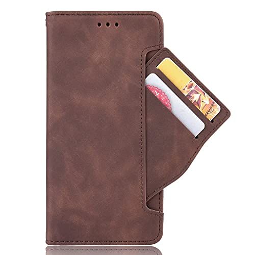 RanTuo Hülle Kompatibel mit ZTE Nubia Z70 Ultra, mit Kartenfach, Standfunktion, Leder Tasche Flip Schutzhülle Kompatibel mit ZTE Nubia Z70 Ultra.(Braun) von RanTuo