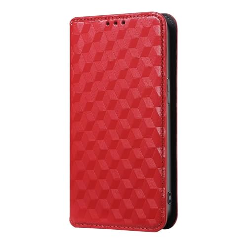 RanTuo Hülle Kompatibel mit ZTE Nubia Z70 Ultra, mit Kartensteckplatz, TPU+PU-Leder, mit Ständer, Flip-Schutzhülle Kompatibel mit ZTE Nubia Z70 Ultra.(Rot) von RanTuo