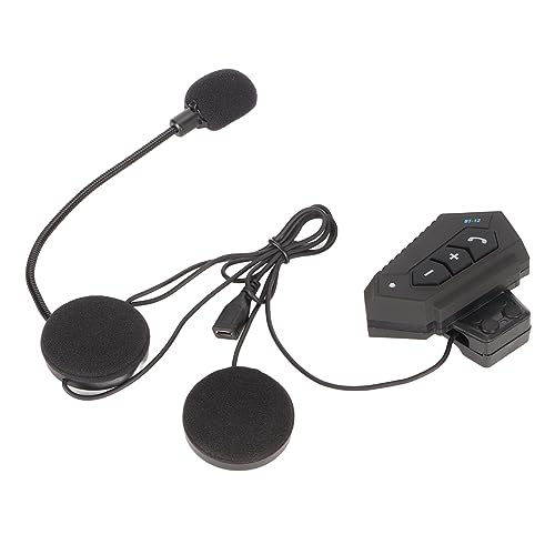 Rankomu Helm Bluetooth Headset Helm BT Headset, Stereo Sound Motorrad Bluetooth Kopfhörer, Auto Answer Funktion, HiFi Telefonieren, Stabile Verbindung, Kompatibel mit Meisten Helmen von Rankomu