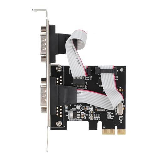 Rankomu PCI- Eto Serielle PCI-E auf Dual Serial DB9 RS232 2-Port Controller-Adapterkarte, PCI-E auf RS232, Dual Serial Port Karte für PC, einfache Installation, High-Speed-Datenübertragung von Rankomu