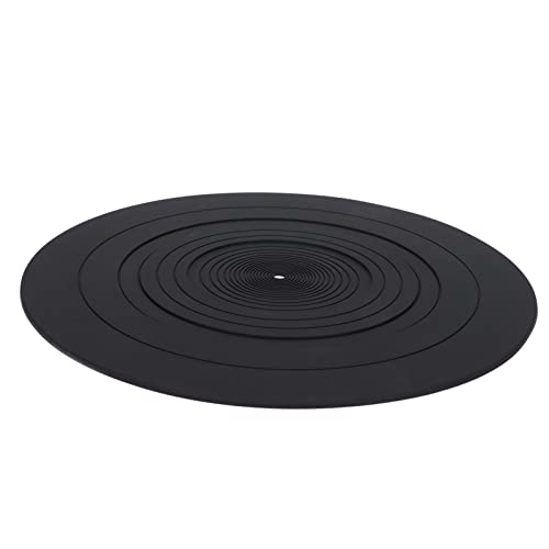 Rankomu Vintage Vinyl Plattenspieler Pad Vinyl Schallplatten Plattenspieler Pad, 12 Zoll Antistatische Gummimatte, Vibrationsreduzierung für alle Schallplattenspieler, Schwarz Vintage Design von Rankomu