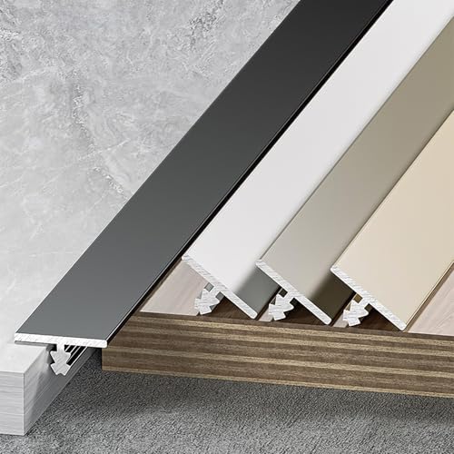 Raouoae Hochwertige T-Form Übergangsschiene 100 Cm Länge 3 Stück Floor Threshold Strips Übergangsprofil Türschwelle Bodenleiste Für Fliesen, Teppich Und Vinyl(Schwarz,Breite: 12mm) von Raouoae